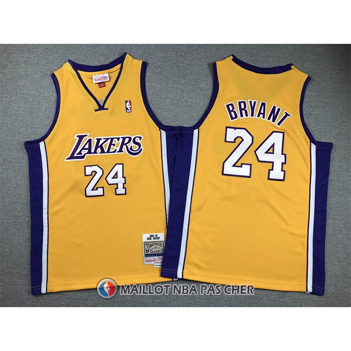 Maillot Enfant Los Angeles Lakers Kobe Bryant NO 24 Mitchell & Ness 2008-09 Jaune